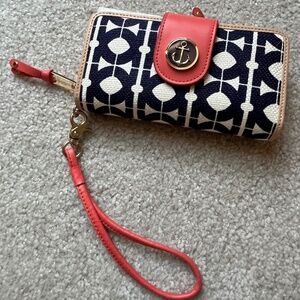 NEW WITH TAGS Spartina 449 Hilton Head Yacht Club Wallet, Coral & Navy, Anchor